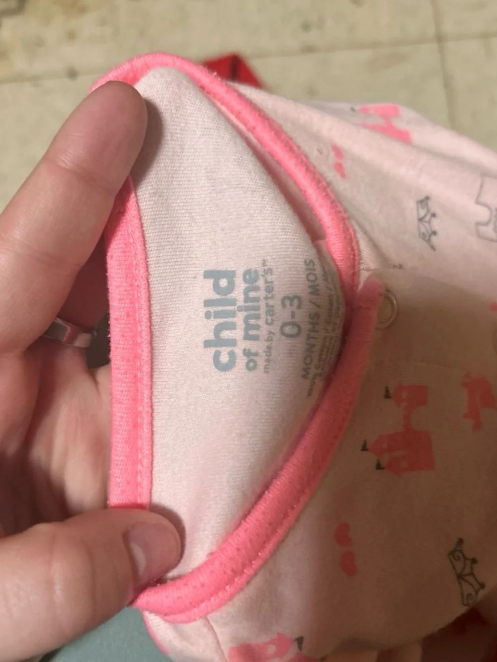 Carter's Pink Puppy & Bow Print Footed One-Piece